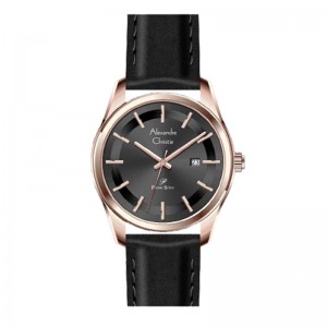 Alexandre Christie AC 1027 Rosegold Black Man Leather MDLRGBA